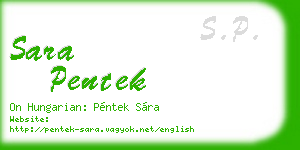 sara pentek business card