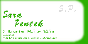 sara pentek business card